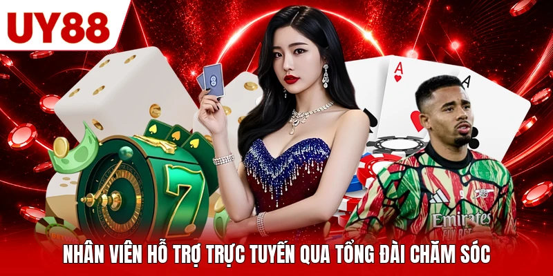 Nhân viên hỗ trợ trực tuyến qua tổng đài chăm sóc